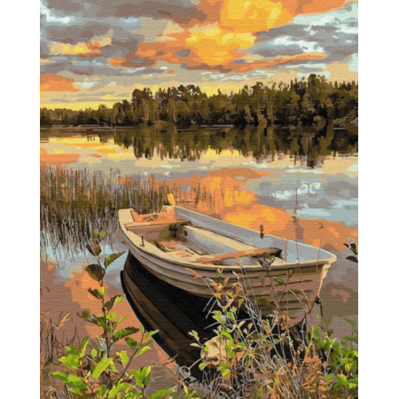 Картина по номерам "Лодка на закате"